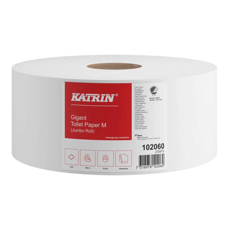 Toiletpapir Katrin Gigant M 1-lags 435m 6rl 102060