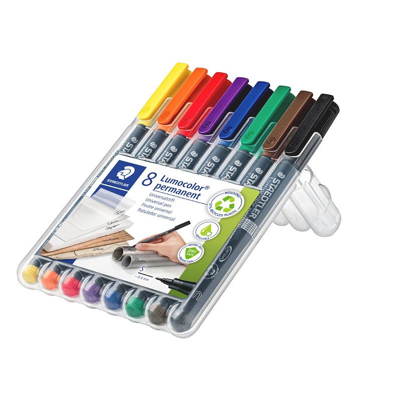 OHP-pen Staedtler Lumocolor 313WP-8 S 0,4mm perm 8 ass
