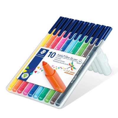 Fineliner STAEDTLER triplus ass. 10stk/sæt 323 SB10