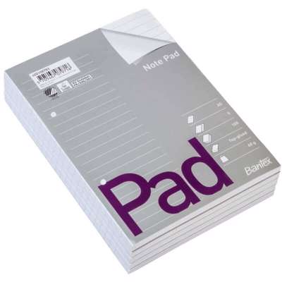 Standardblok 2 huller lin. toplimet 60g hvid A5 / 5 stk