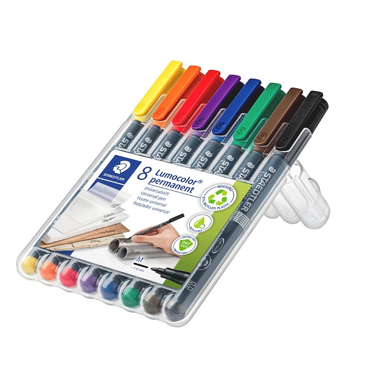 OHP-pen Staedtler Lumocolor 317WP-8 M 1mm perm 8 ass
