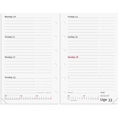 System Mini ugekalender tværformat REFILL 2026