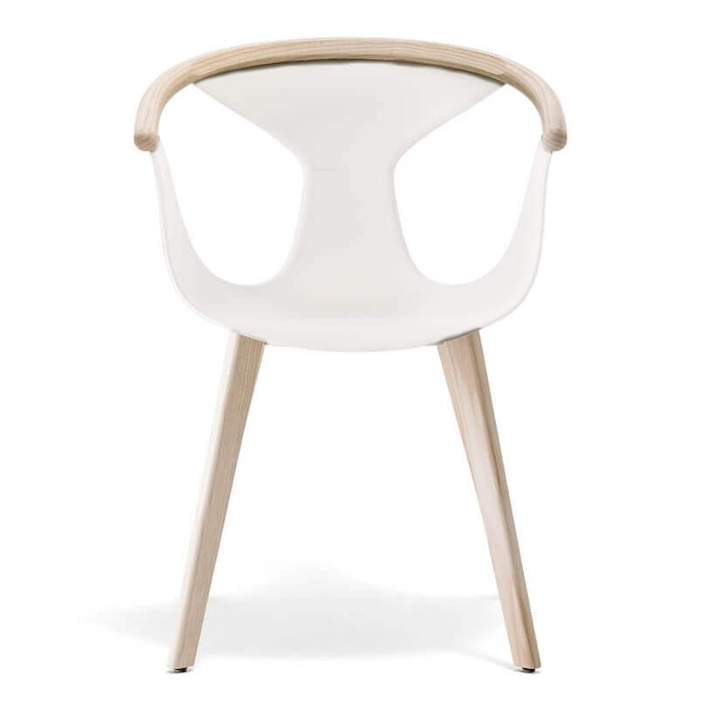 Konferencestol FOX bleget ask med hvid skal