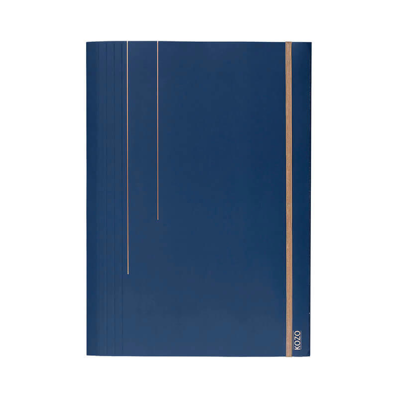 Mappe A4 m/elastik KOZO m/3 klapper Navy/bronze
