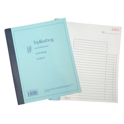 Triplikatbog 10013 108x200 mm 50 bl m/2 kopier