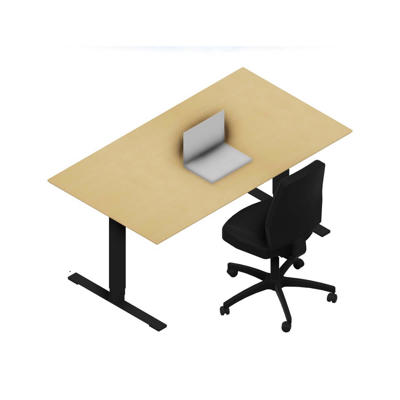 Hæve-sænkebord Dencon V2874 1600x900 sort stel bøg pl