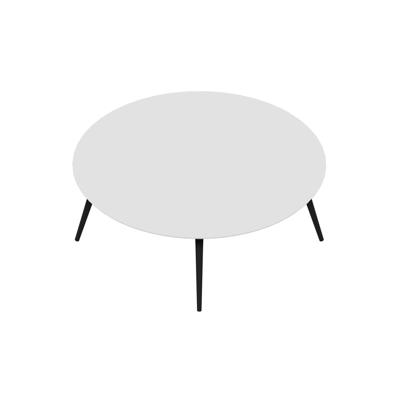 Konferencebord Dencon XL 1901 Ø200 HPL hvid/sort