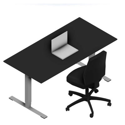 Hæve-sænke bord Dencon V3504 1600x800 alu stel sort lam pl