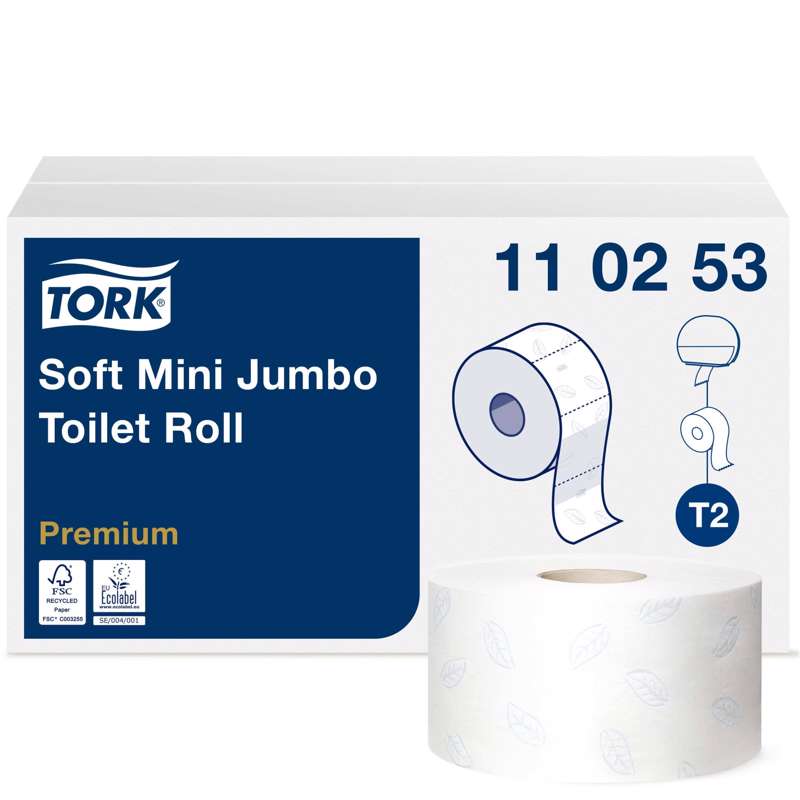 Toiletpapir Tork Jumbo Mini T2 PremSoft 2-lag 170m 110253 12