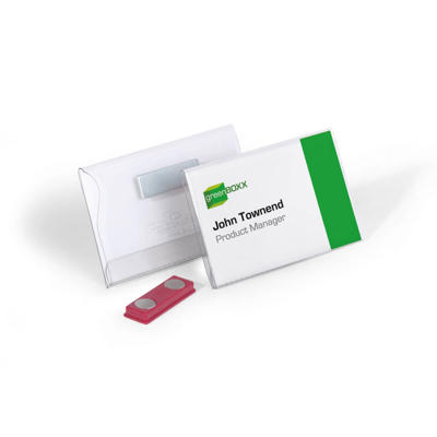 Navneskilt 54x90mm med magnet holder pak/25 stk