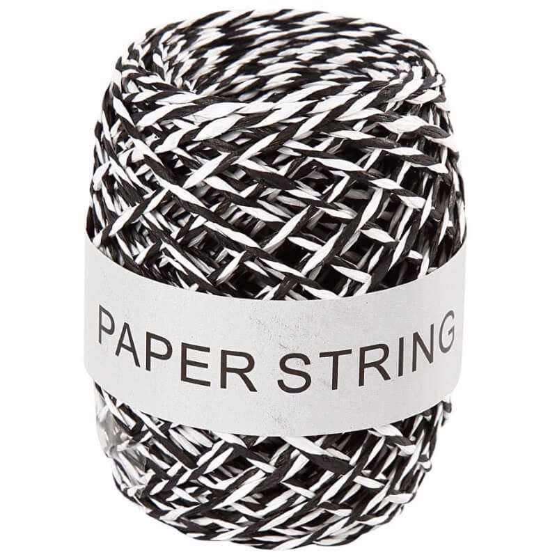 Snor papir Creas 1mm sort/hvid 50m