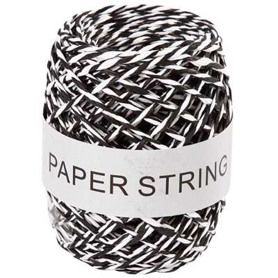 Snor papir Creas 1mm sort/hvid 50m