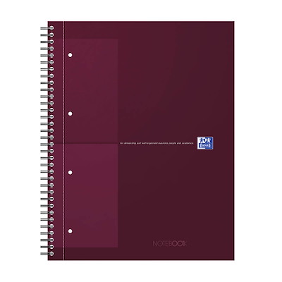 Notesbog Oxford International A4+ kvadreret 80 blade rød