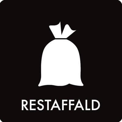 Piktogram affaldssortering Bica magnet 12x12 RESTAFFALD sort