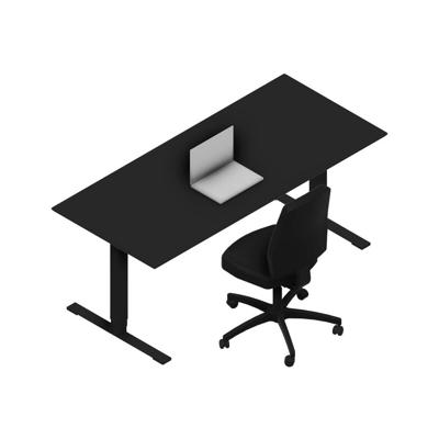 Hæve-sænkebord Dencon 03502 1800x800 sort stel sort nano pl