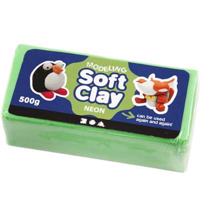 Modellervoks Soft Clay Creas 500g grøn