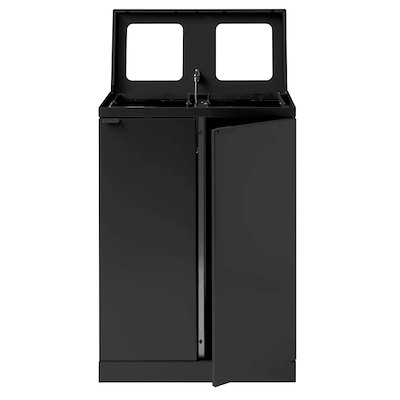 Affaldssystem affaldssortering Bica 867 2x65L m/hjul, sort