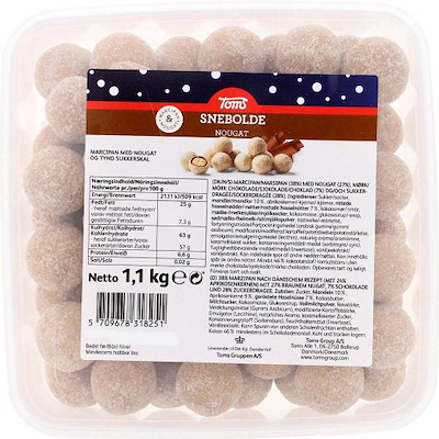 Chokolade Toms Snebolde m/nougat 65 stk.