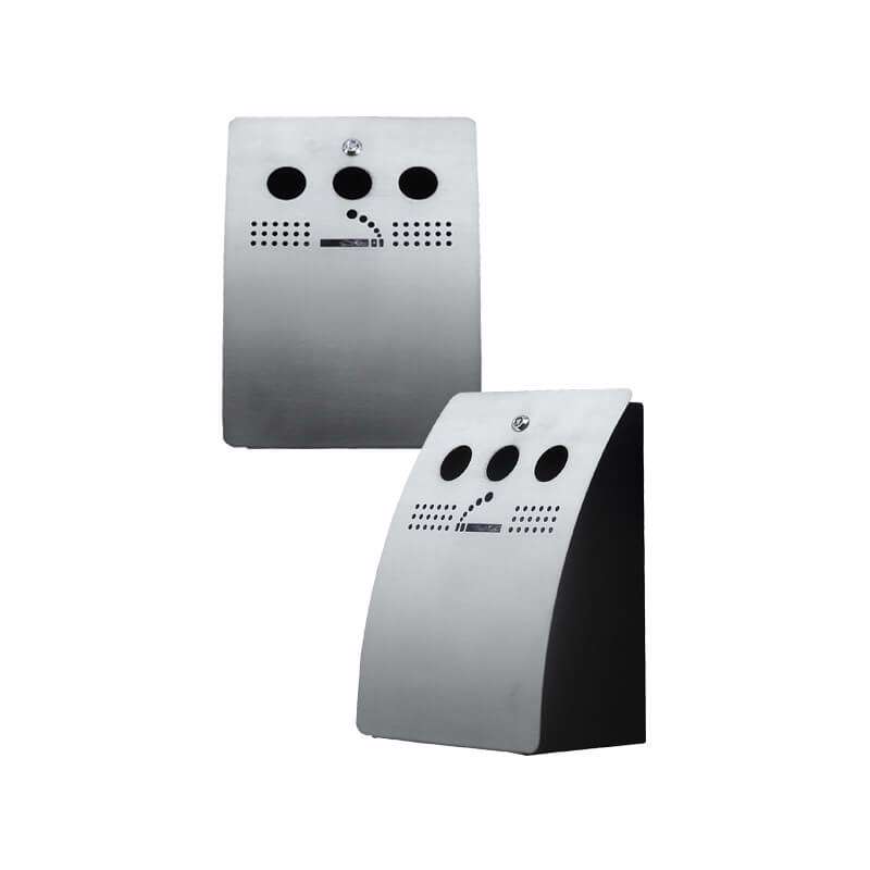 Askebæger udendørs t/væg børstet stål