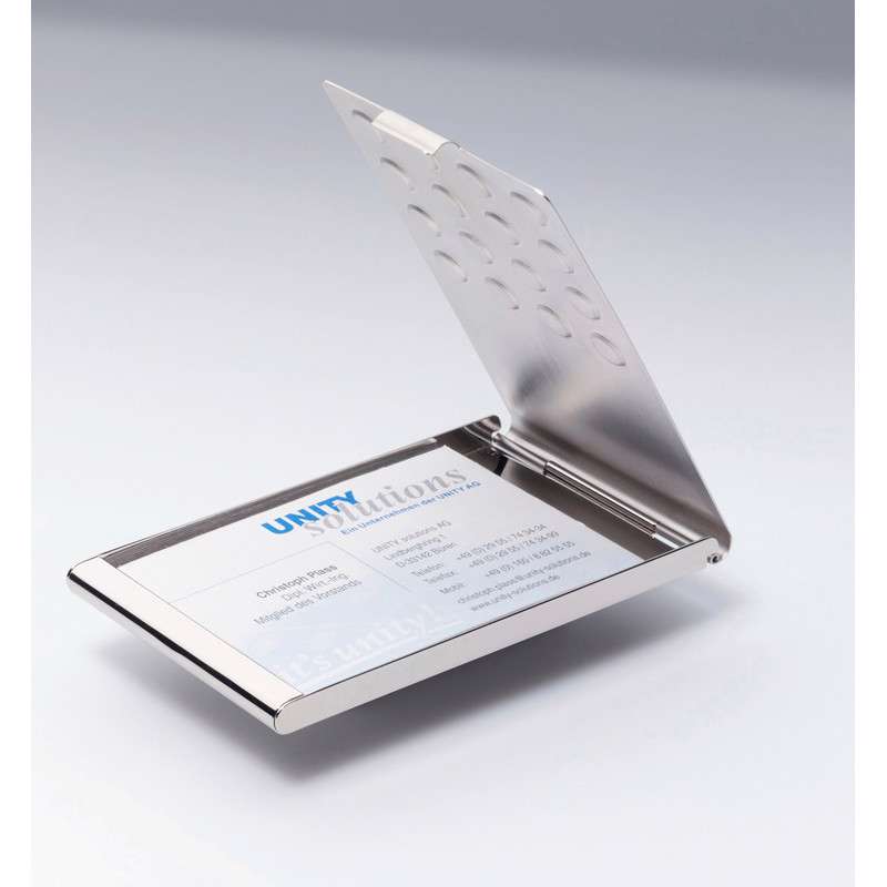 Visitkort box Durable chrome T/20 kort max 58x95mm 2440-23