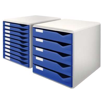 Skuffekabinetter Leitz blå m/5-skuffer 29,1x29,1x35,2cm