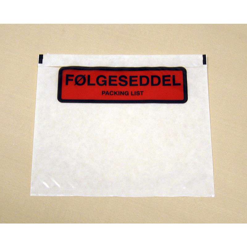 Følgeseddellommer C9 122x110mm m/tryk følgeseddel 1000stk/pk