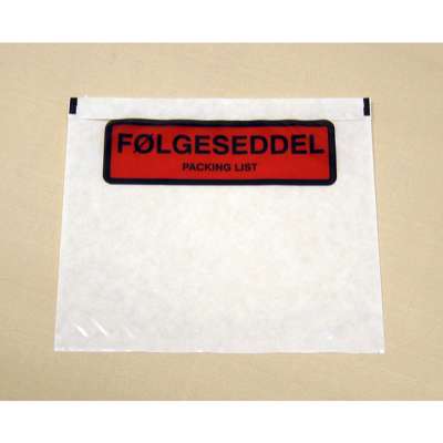 Følgeseddellommer C9 122x110mm m/tryk følgeseddel 1000stk/pk