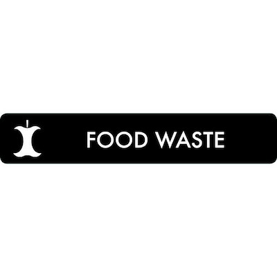 Piktogram affaldssortering Bica 16x3 FOOD WASTE sort/hvid