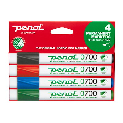 Marker Penol 0700 1,5mm 4 ass. Svanemærket rund spids