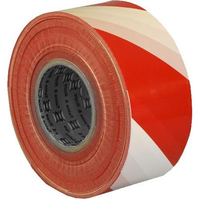 Afspærringsbånd rød/hvid 75mmx500m