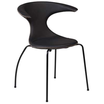 Konferencestol Flair sort læder mat stel