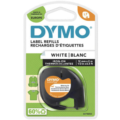 Labeltape DYMO LetraTAG 12mmx2m hvid StrygLet