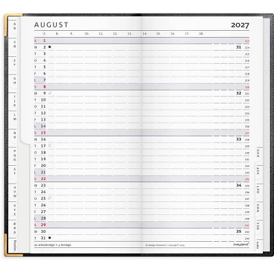 Index Planner månedskalender 2027 Mayland sort skind