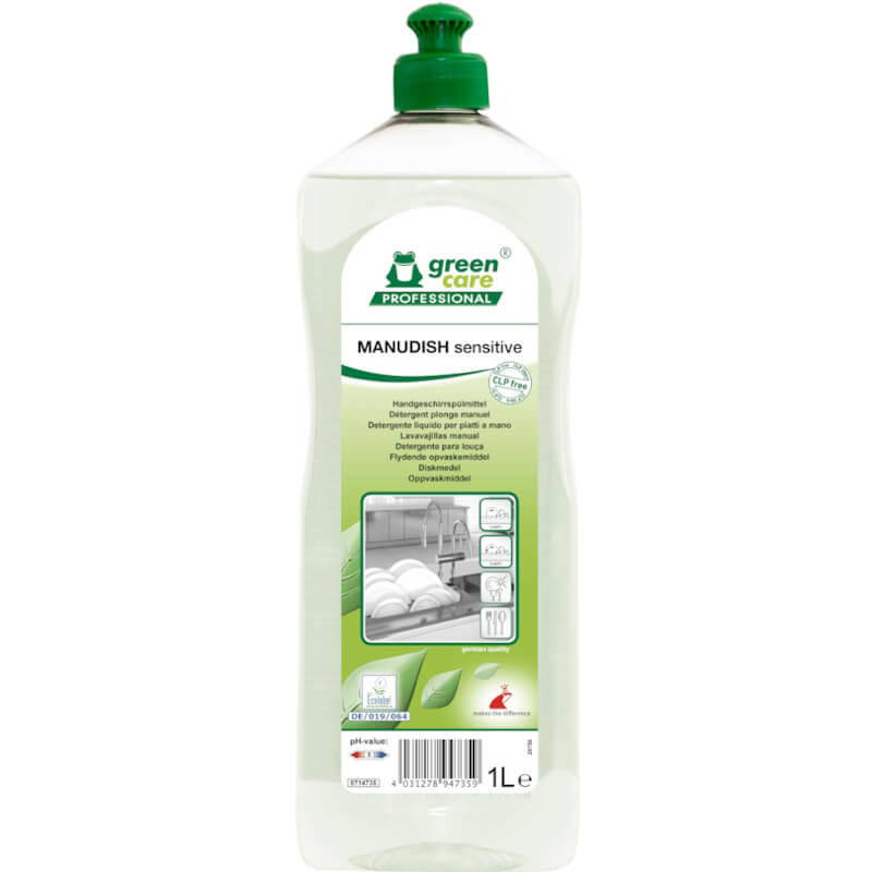 Opvaskemiddel Green Care Manudish u/farve & parfume 1L
