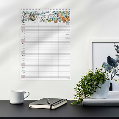 Familiekalender 2027 Mayland 6 kol. A3 m. stickers