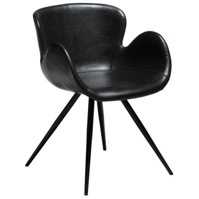 Stol Gaia Vintage sort kunstlæder/sort stoleben