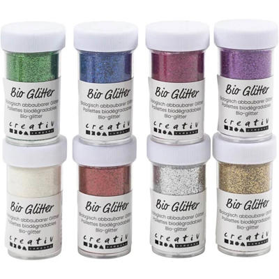 Farver Bio Glitter Creas ass. farver 8x27g