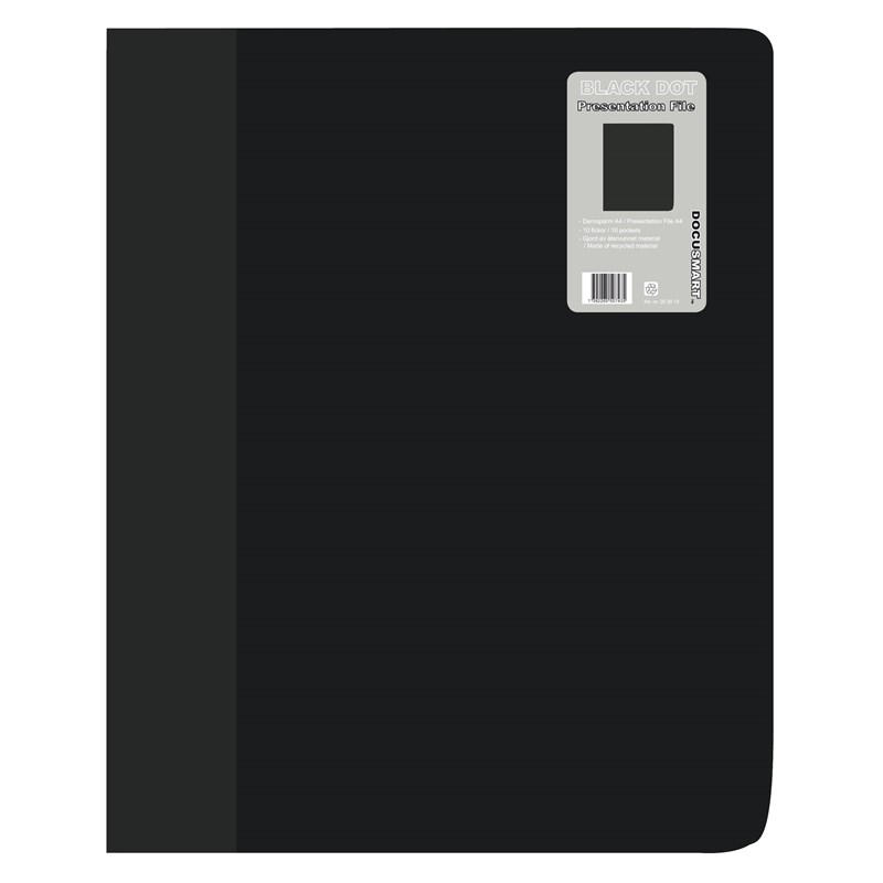 Demomappe PP BNT A4 sort m/10 lommer