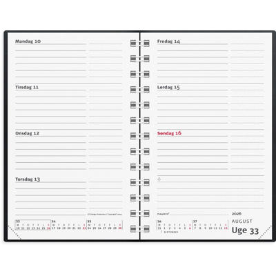 Mini Planner ugekalender sort vinyl 2026