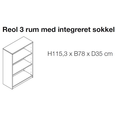 Reol Fumac Jive 3-rum m/sokkel birk