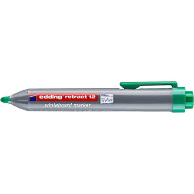 Whiteboard marker Edding Retract 12 rund spids, grøn