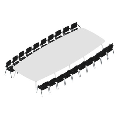 Konferencebord Dencon XL 1908 600x240 HPL hvid/hvid