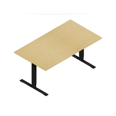 Hæve-sænkebord Dencon V2874 1600x900 sort stel bøg pl