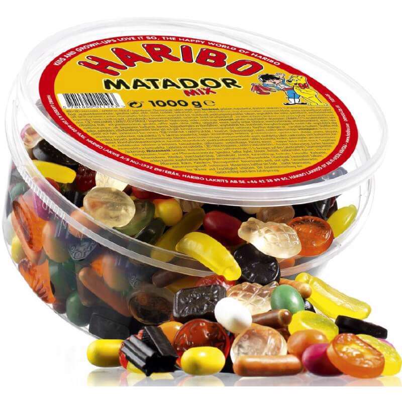 Haribo Matador Mix 1 kg. dåse