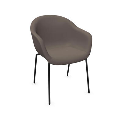 Stol Dauphin Fiore Club FI-7410 gæstestol fango/sort stel