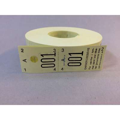 Garderobenumre gul 2-delt 48 2x500stk