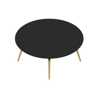 Konferencebord Dencon XL 1909 Ø180 HPL sort/eg