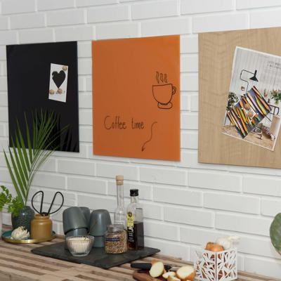 Glastavle Naga magnetisk 450x450mm orange