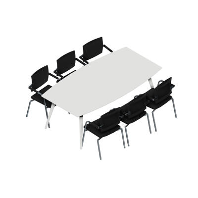 Konferencebord Dencon XL 1928 206x110 HPL hvid/hvid