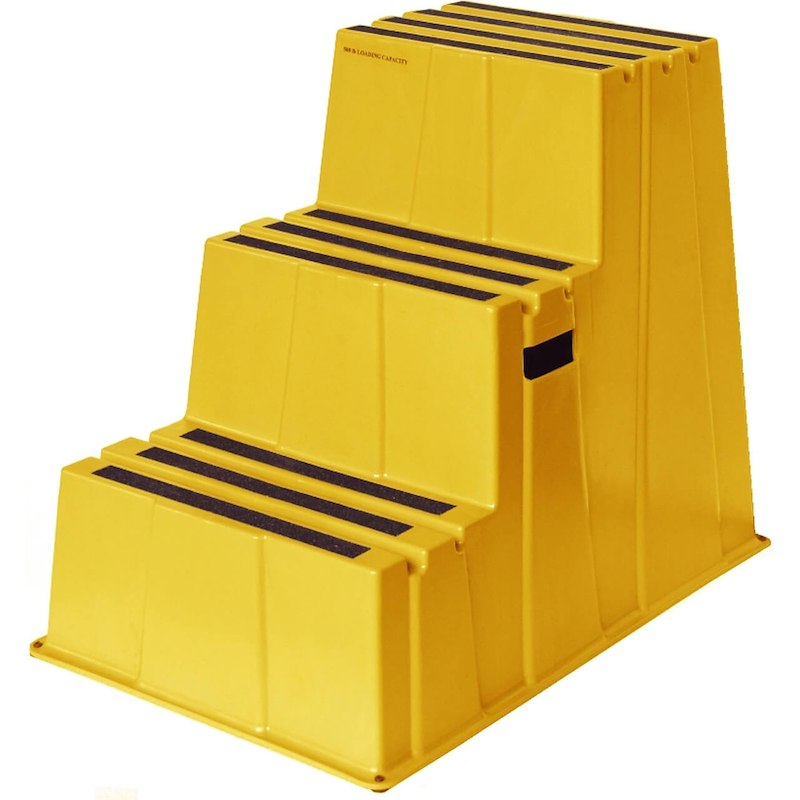 Sikkerhedstrin trappe Twin 3 trin plast 6800-3 gul